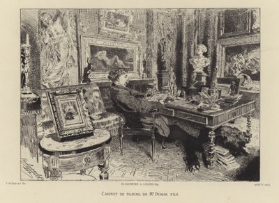 Alexandre Dumas den Yngre i sit arbejdsværelse af French School
