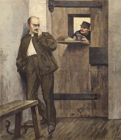 Alfred Dreyfus i sin fængselscelle af French School