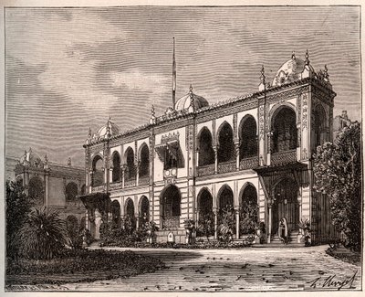 Algier - Guvernørpaladset i Mustapha - indgravering i "La France illustrée: geografi, historie, statistisk administration" af V.A. Malt-Brown. 1884 af French School