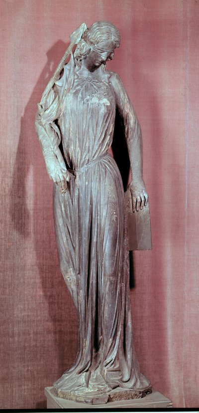 Allegorisk figur af synagogen, fra den sydlige tværarmsportal af Strasbourg katedral, ca. 1230 (se også 177966) af French School