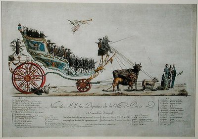 Allegorisk repræsentation af deputerede i byen Paris ved Assemblee Nationale (farve litho) af French School