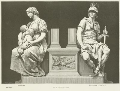 Allegorien der Nächstenliebe und des militärischen Mutes von French School