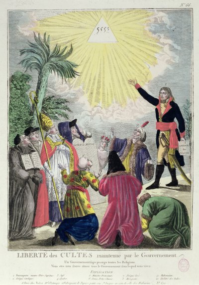 Allegori af konkordatet mellem Napoleon Bonaparte (1769-1821) og pave Pius VII (1742-1823) 1801 (se også 175951) af French School
