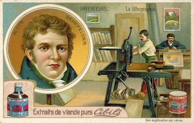 Alois Senefelder, opfinder af litografi af French School