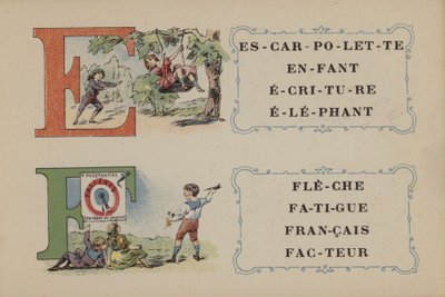 Falieres Phosphatine Alphabet (farve litho) af French School