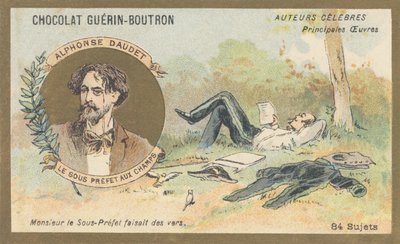 Alphonse Daudet (1840-1897), fransk forfatter og dramatiker, forfatter til "Le sous-prefet aux champs", prosaballade (1866) af French School