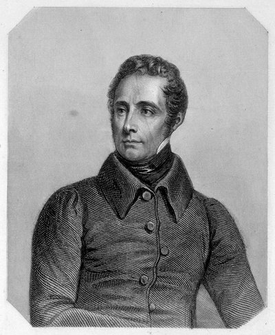 Alphonse de Lamartine, fransk digter (1790-1869). I "" Girondinernes historie"" af Lamartine af French School