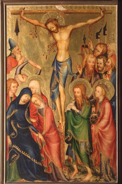 Altarolo del Bargello: korsfæstelse - (diptykon af Bargello, korsfæstelse) Anonymt maleri af den franske skole i det 14. århundrede (fransk skole, XIV århundrede) Firenze, Museo Nazionale del Bargello af French School