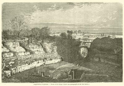 Amphitheatre de Syracuse (gravering) af French School