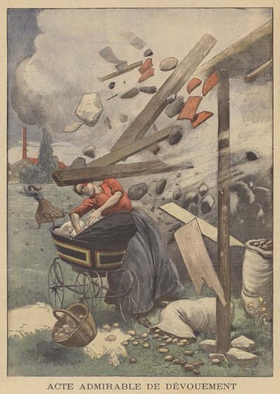 En beundringsværdig handling af hengivenhed (farve litho) af French School