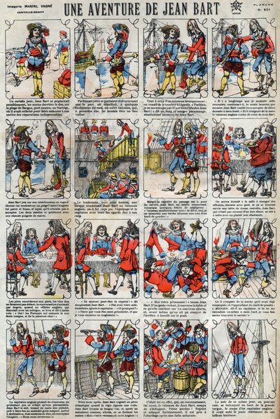 Et eventyr af Jean Bart (1650 - 1702), fransk kaper. Epinal billeddannelse fra slutningen af det 19. århundrede. af French School