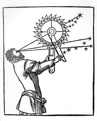 Et astrolabium, illustration fra Cosmographia af Petrus Apianus (1495-1552), udgivet i Paris af Vivant Gualtherot, 1551 Vivant af French School