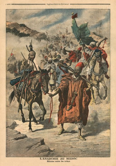 Anarki i Marokko, plyndring mellem stammer, illustration fra 