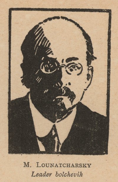 Anatoly Lunacharsky, russisk bolsjevikisk revolutionær (litografi) af French School