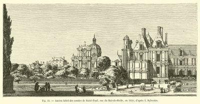 Tidligere hotel for greverne af Saint-Paul, rue du Roi-de-Sicile, i 1650; efter I Sylvester af French School