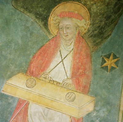 Engel spiller en clavichord, detalje fra kryptens hvælving af French School