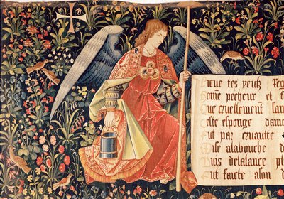 Engel med en svamp fastgjort til en stang, detalje fra The Angels Bearing Instruments of the Passion af French School