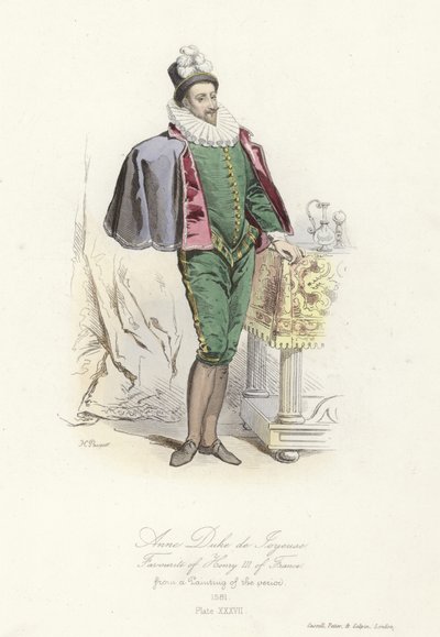 Anne, hertug af Joyeuse, favorit hos Henrik III af Frankrig af French School
