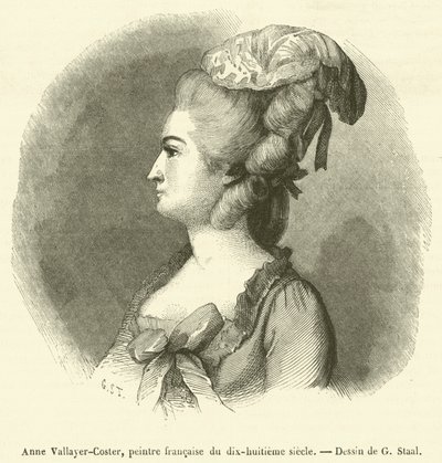 Anne Vallayer-Coster, fransk maler fra det attende århundrede (gravering) af French School