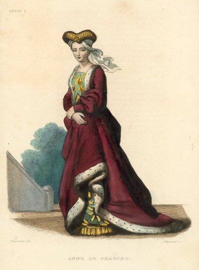 Anne de Beaujeu (farvet gravering) af French School