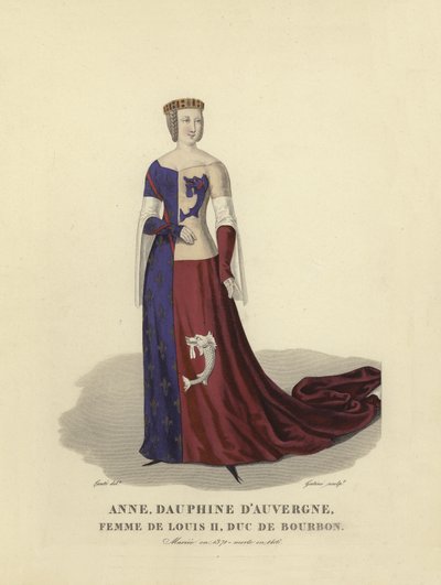 Anne af Auvergne, hustru til Ludvig II, hertug af Bourbon af French School