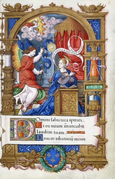 Bebudelse fra en timebog lavet til Francois I, ca. 1532-1540 af French School