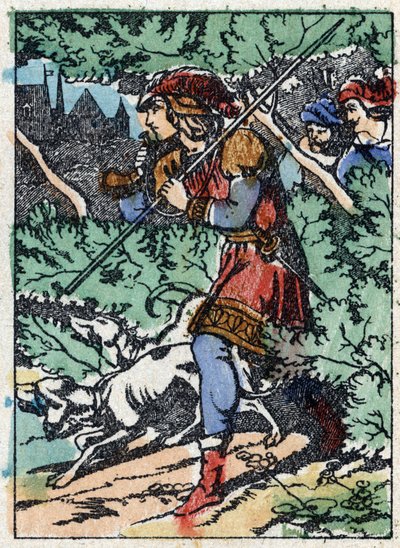 Anonym illustration til "La belle au bois dormant", fortælling af Charles Perrault (1628-1703), fransk forfatter. Træstik af Imaging Pellerin - Epinal, sd. Slutningen af det 19. århundrede. af French School