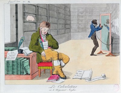 Anti engelsk tegneserie, ca. 1803 af French School