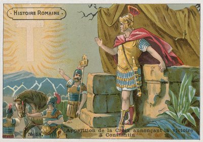 Apparition of the Cross announcing victory to Constantine at the Battle of Milvian Bridge, 312  af French School