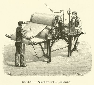 Efterbehandling af stoffer, cylinder (gravering) af French School