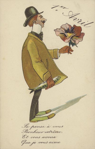 aprilsnar (farve litho) af French School