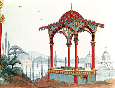 Arkitektonisk skitse i Tyrkiet, slutningen af det 19. århundrede (pen & blæk og farve på papir) af French School