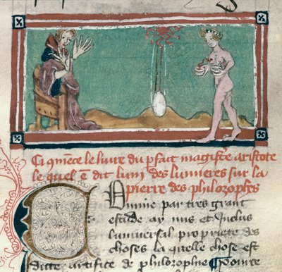Aristoteles (384-322 f.Kr.) og Filosofernes Sten, fra en samling okkulte tekster af French School