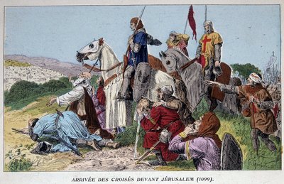 Ristiretkeläisten saapuminen ennen Jerusalemia (1099) af French School