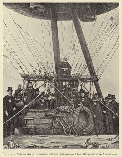 Fri opstigning 17. november 1889 med tyve personer ombord af French School
