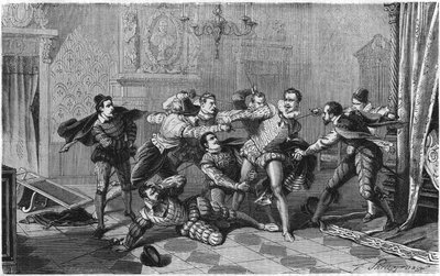 Mordet på Henrik I af Lorraine, hertug af Guise kendt som Balafre (1550-1588), 23. december af French School