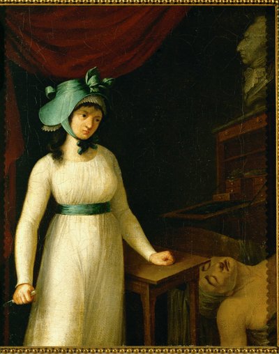 Mordet på Jean-Paul Marat af Charlotte Corday ... af French School
