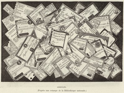 Assignater. Assignater, valuta for den franske revolution (gravering) af French School