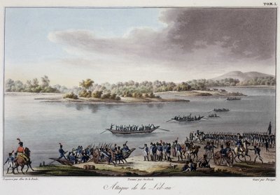 Angreb på Lobau i 1809 - i "Historisk oversigt over krigen mellem Frankrig og Østrig i 1809" af French School