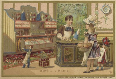 Au Bon Marche-kort med børnespil af French School