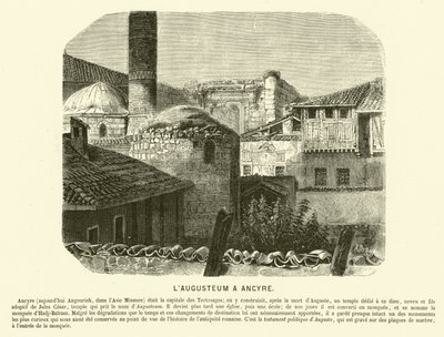 Augusteum, Augustus og Roms tempel, Ankara, Tyrkiet (gravering) af French School