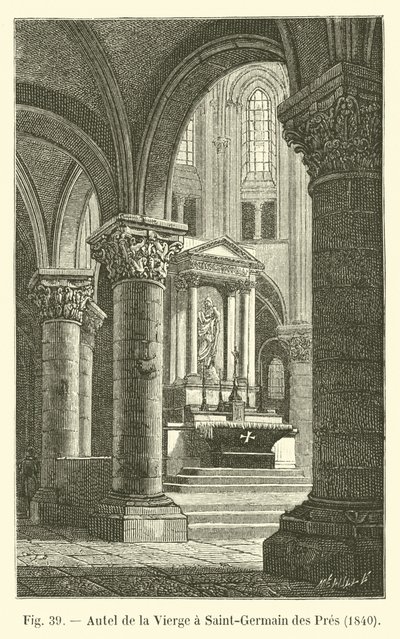 Jomfruens alter i Saint-Germain des Pres, 1840 af French School