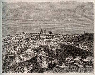 Avallon - Bourgogne-Franche-Comte - indgravering i "La France illustrée: geografi, historie, statistisk administration" af V.A. Malt-Brown. 1884 af French School