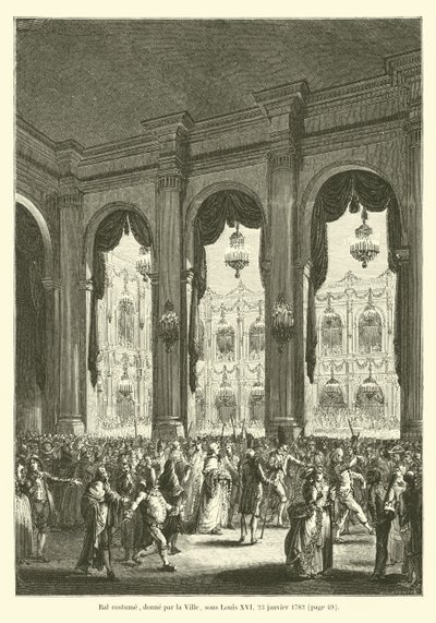 Kostumebal, givet af byen under Louis XVI, 23. januar 1782 af French School