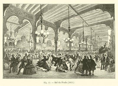 Bal du Prado, 1855 af French School