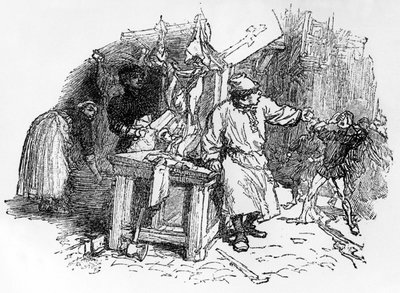 Ballader af Francois Villon "Santa Claus, who plants the vine", Pelletan-udgave, 1896 af French School