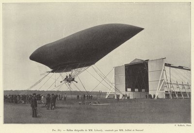 Styrbar ballon af MM Lebaudy, bygget af MM Julliot og Surcouf (gravering) af French School