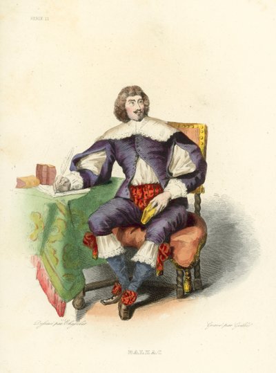 Balzac (farvet gravering) af French School