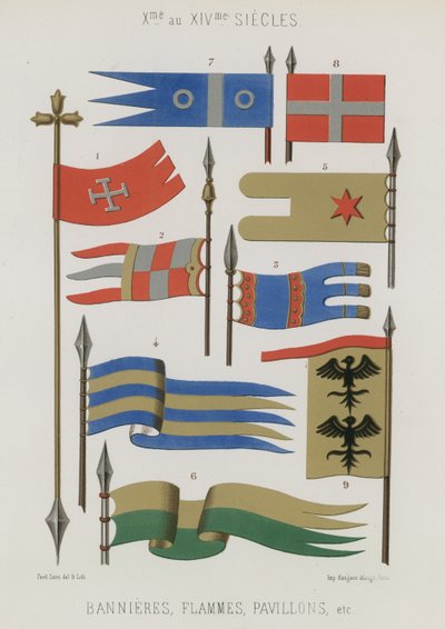 Bannere, streamers, flag fra det 10. til 14. århundrede af French School