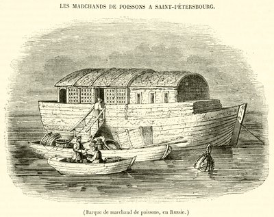 Fiskehandlerbåd, i Rusland (gravering) af French School